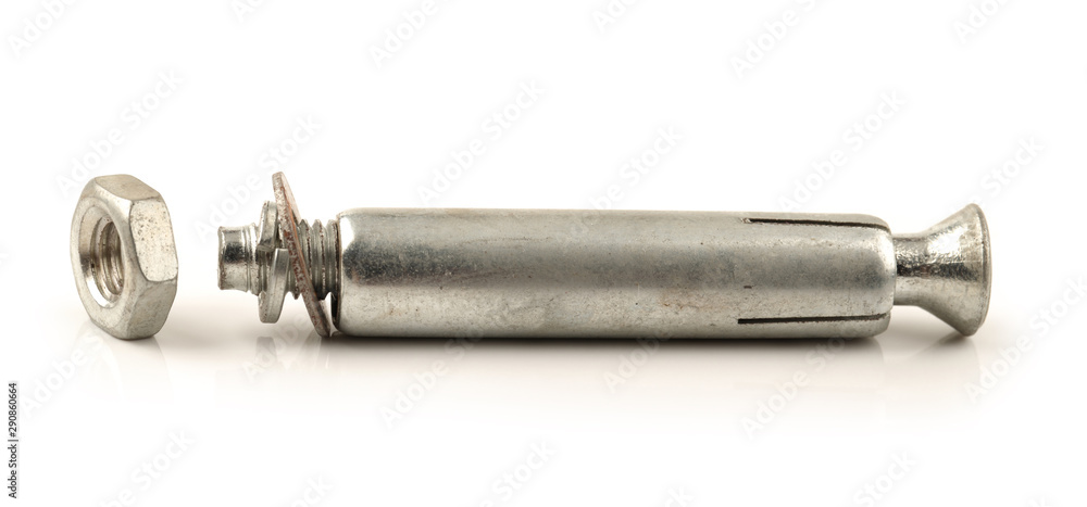 Sleeve anchor bolts on white background Sleeve anchor bolts on white background