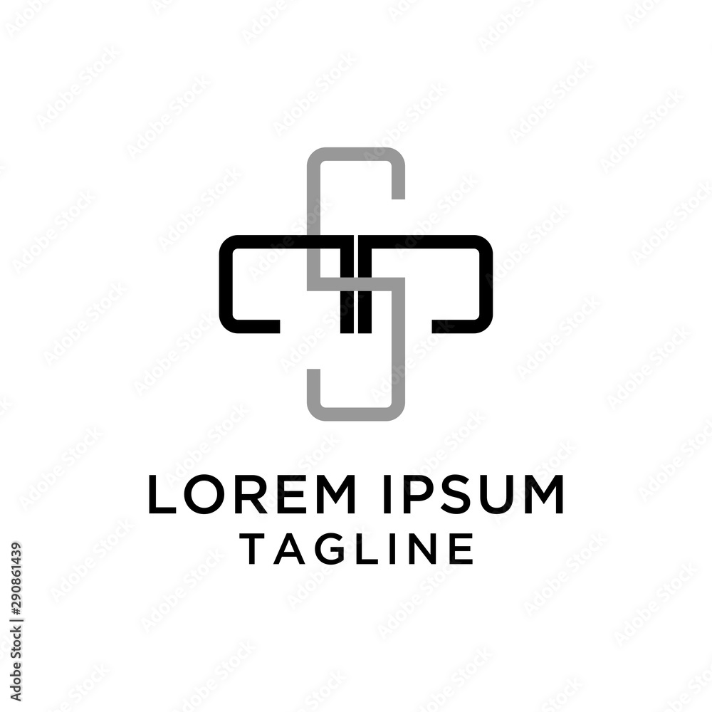 Obraz premium Letter Initial SM Medical Logo Template