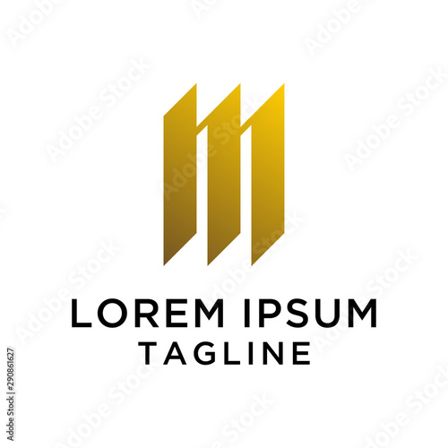 Free Download initial letter logo M Gold, logo template - GFXLoad