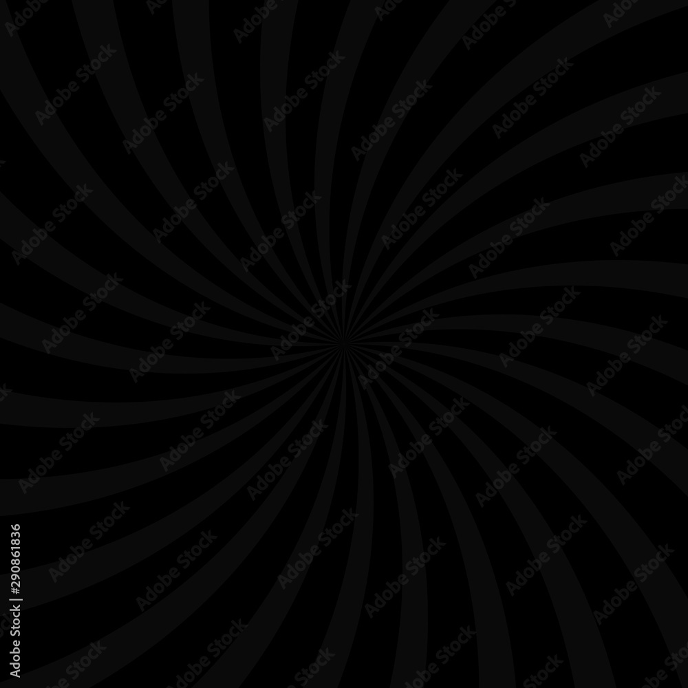 Black swirl background, poster design template, vector illustration