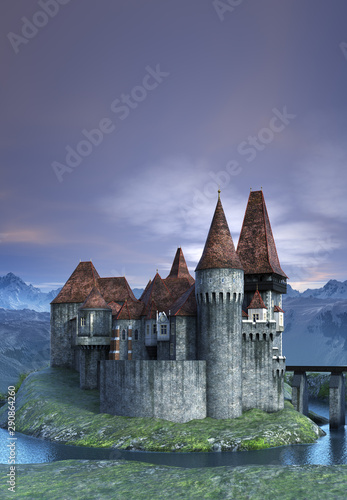 3D Rendered Fantasy Castle - 3D Illustration