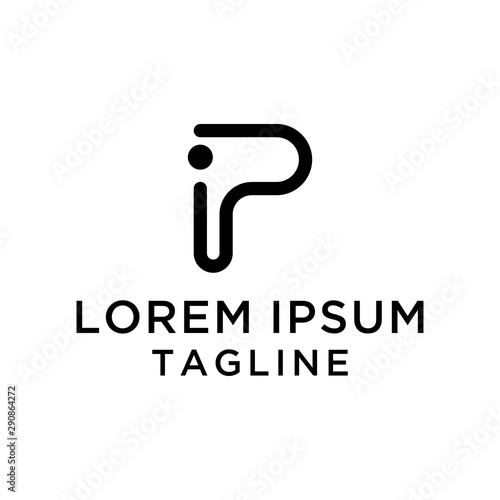 Abstract Monogram IP Logo Template
