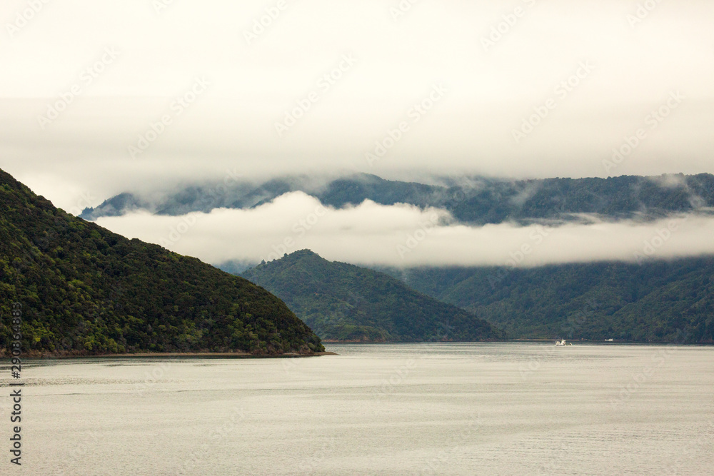 Fototapeta premium Beautiful sea and coastal scenery in the Marlborough Sounds of New Zealand