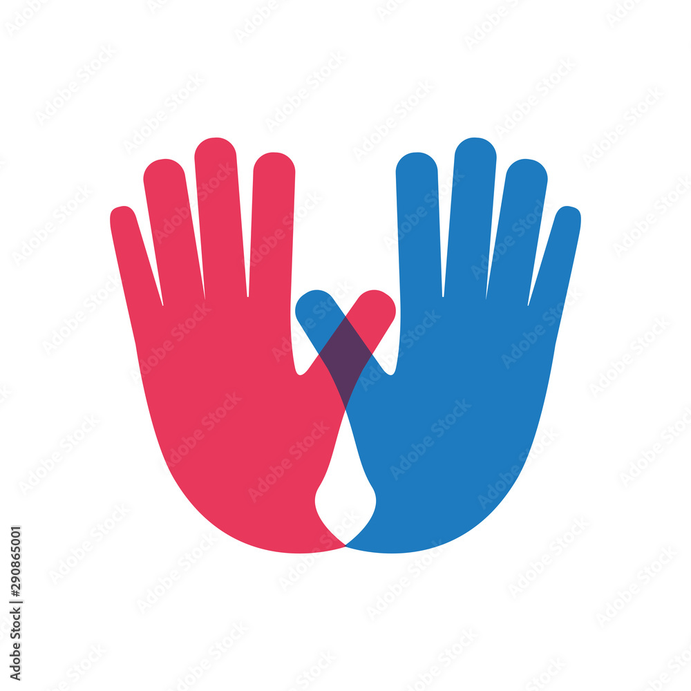Obraz premium hands protection isolated icon vector illustration