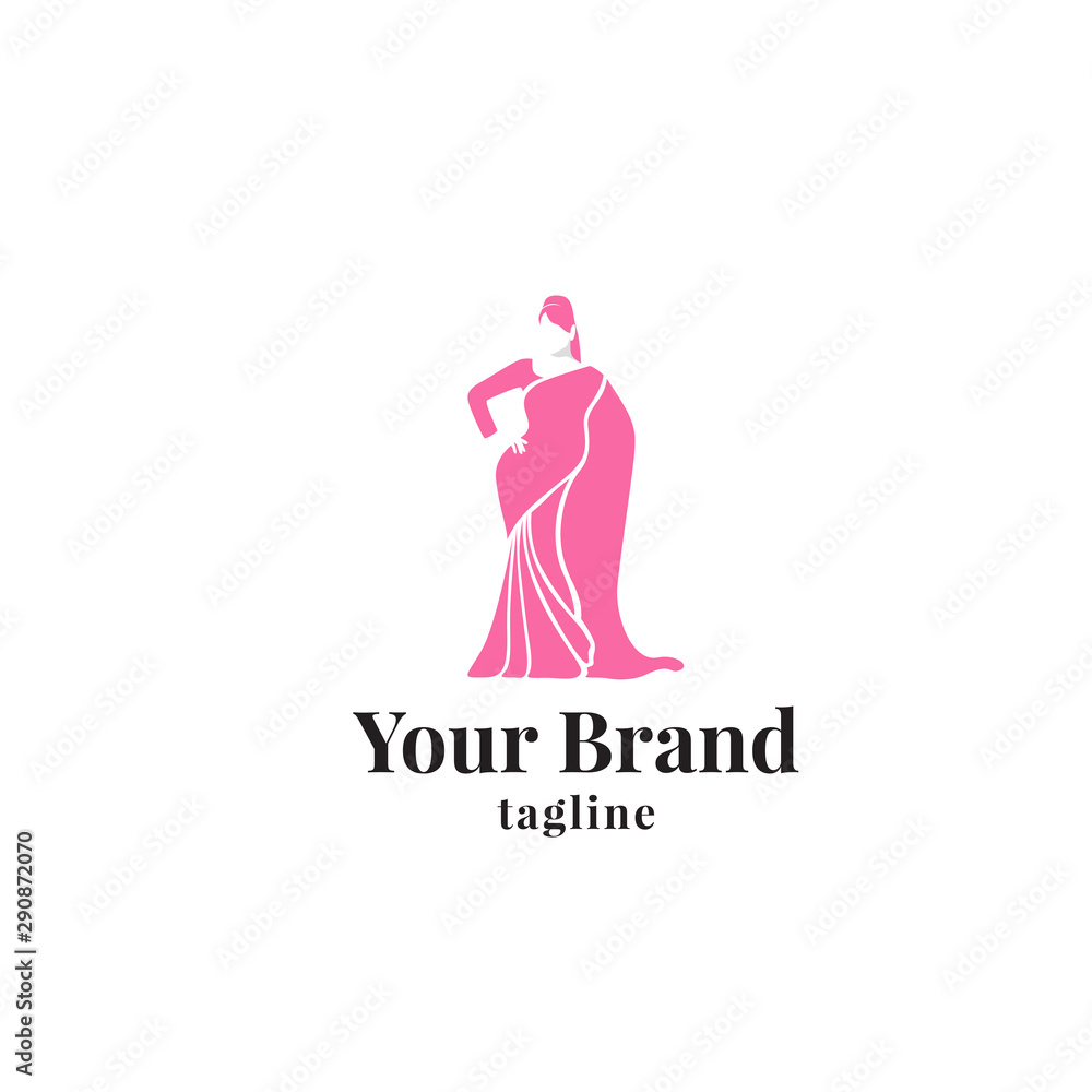 Feminine indian clothes logo template