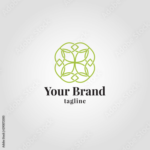 Luxury healty leaf logo template