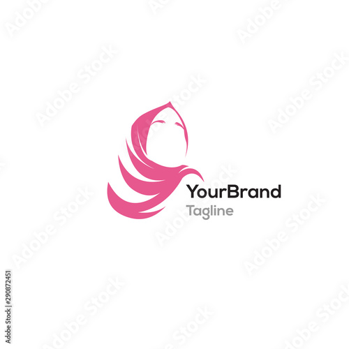 Feminine Pink hijab logo template