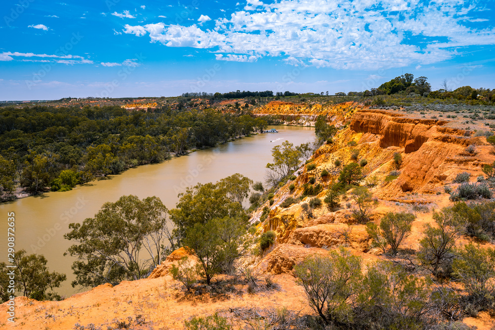 Murray River view from the Heading's Cliff lookout, Murtho Forest Murray River view from the Heading's Cliff lookout, Murtho Forest