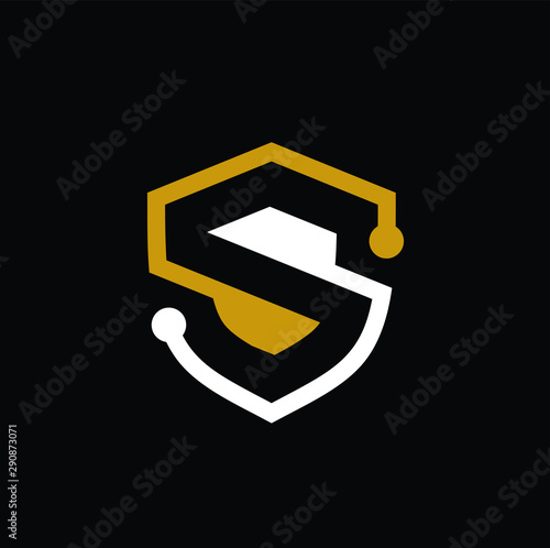 shield logo and letter s vector download