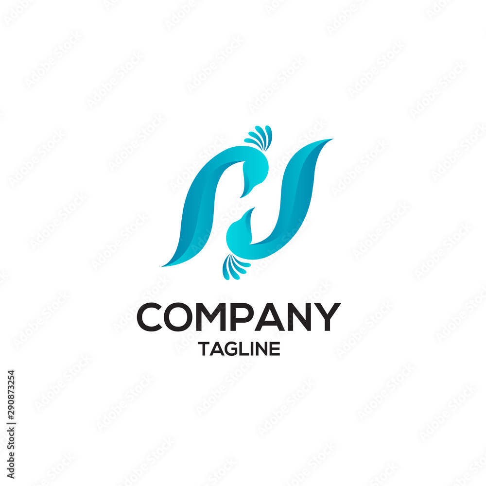 Modern and elegant peacock logo template Modern and elegant peacock logo template