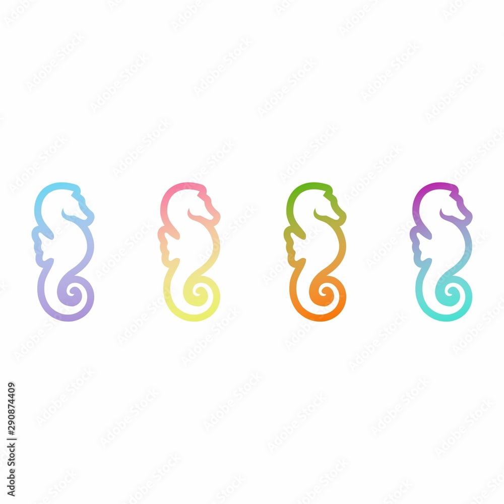 Obraz premium The Amazing of Colorful Seahorse Icon Design