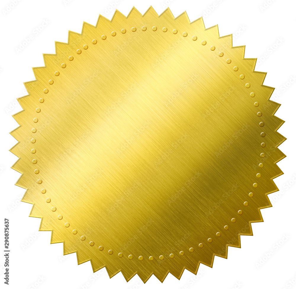 certificate gold foil seal or medal isolated with clipping path certificate gold foil seal or medal isolated with clipping path