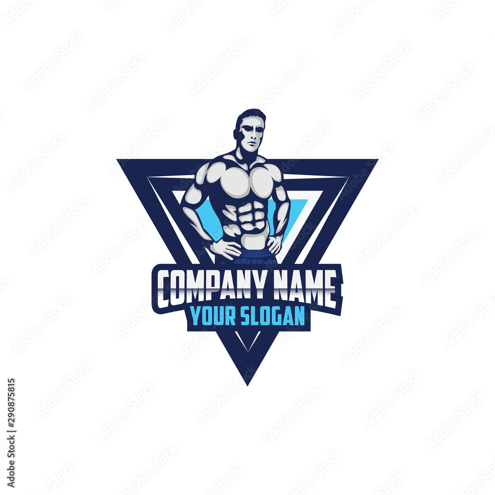 fitness man logo illustration