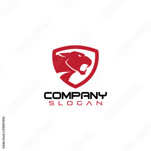 panther head logo on badges 