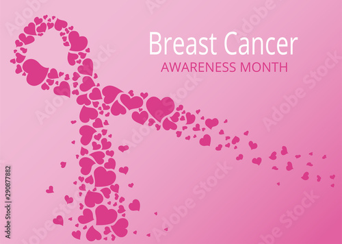Breast cancer awareness month vector background. 