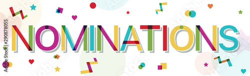 Colorful illustration of "Nominations" word