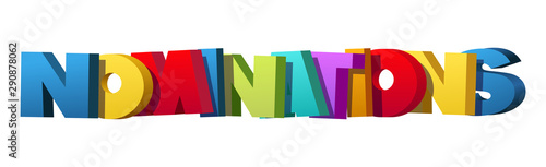 Colorful illustration of "Nominations" word
