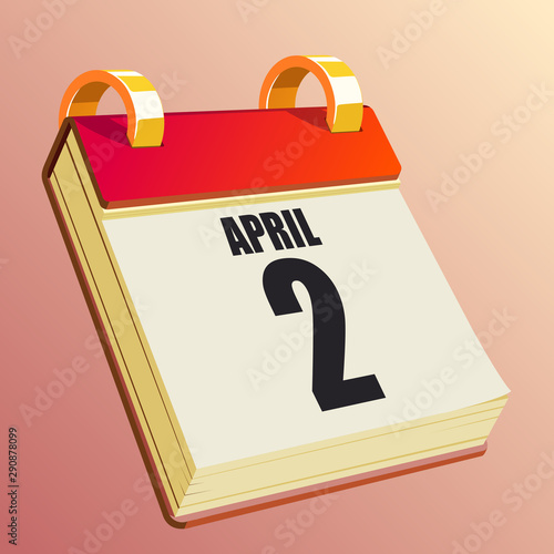 April 2 on Red Calendar