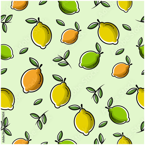 natural healthy lemon lime vector background with flat icons design