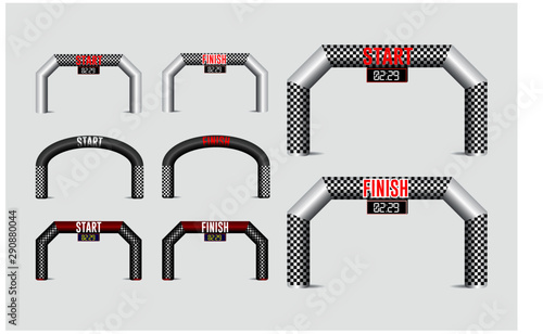 set of inflatable arches start and finish line. easy to modify