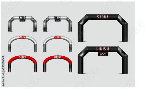 set of inflatable arches start and finish line. easy to modify