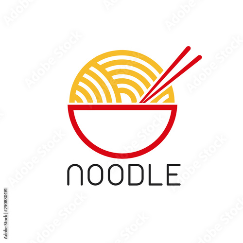 noodle logo design template, vector editable