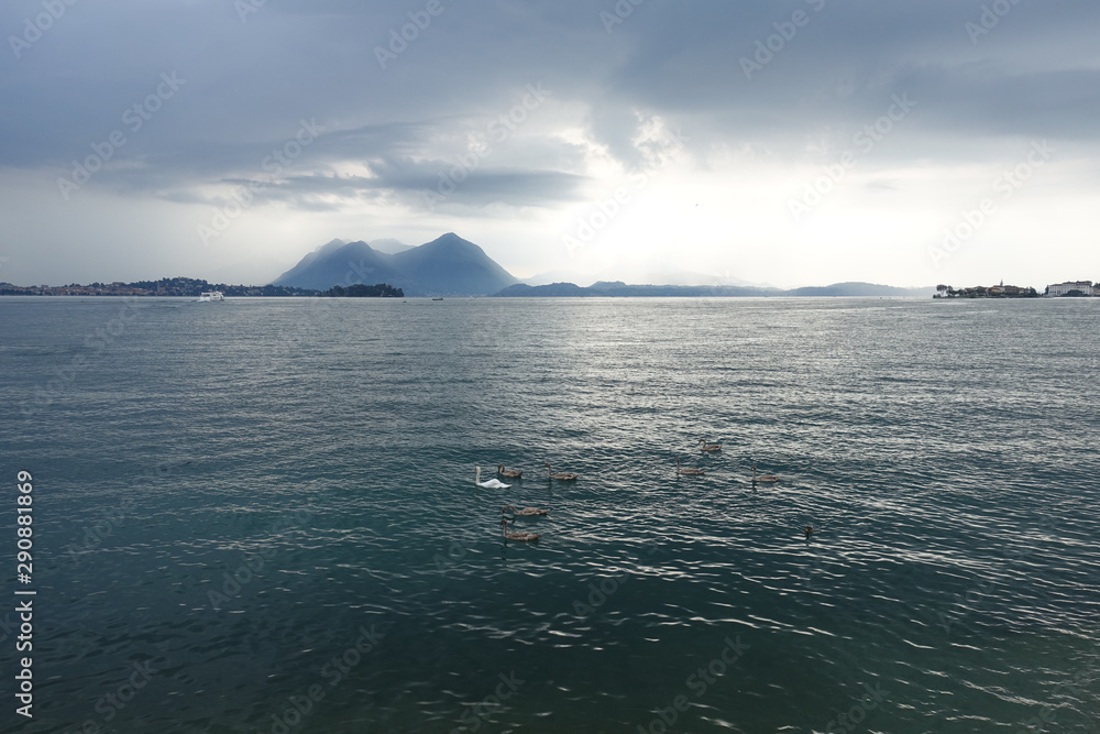 Lago Maggiore with bad weather approaching