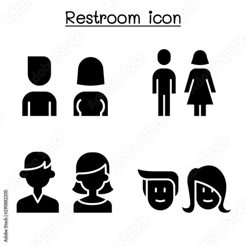 Modern Toilet, restroom, bathroom symbol set vector illustration graphic design