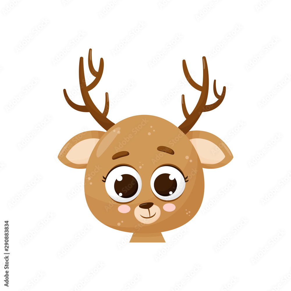 Cute cartoon deer. Isolated on white background Cute cartoon deer. Isolated on white background