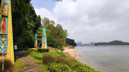 Beach located in Sentosa island, Singapore photo