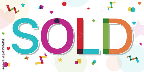 Colorful illustration of  Sold  word