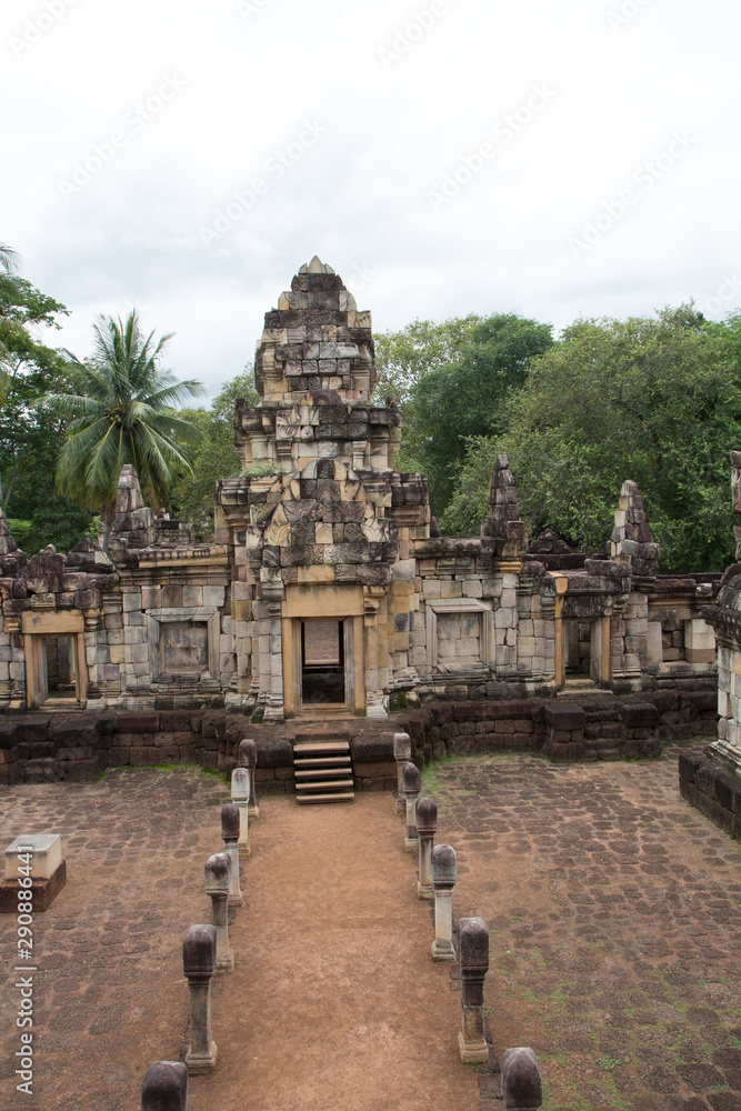 Sdok kok thom, the ruin ancient historic park, new renovate and will be ready for public entrace 2019. The ruin Khmer traditional castle in Sa Kaew, Thailand