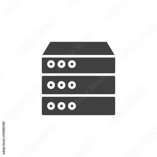 Data center, server vector icon. Data, Web Hosting filled flat sign for mobile concept and web design. Server rack glyph icon. Symbol, logo illustration. Vector graphics