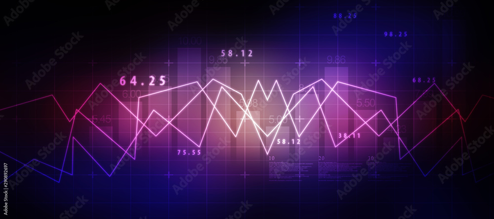 2d rendering Stock market online business concept. business Graph 2d rendering Stock market online business concept. business Graph