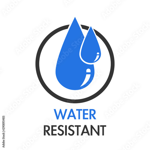 Waterproof logo flat illustration isolated on white background.