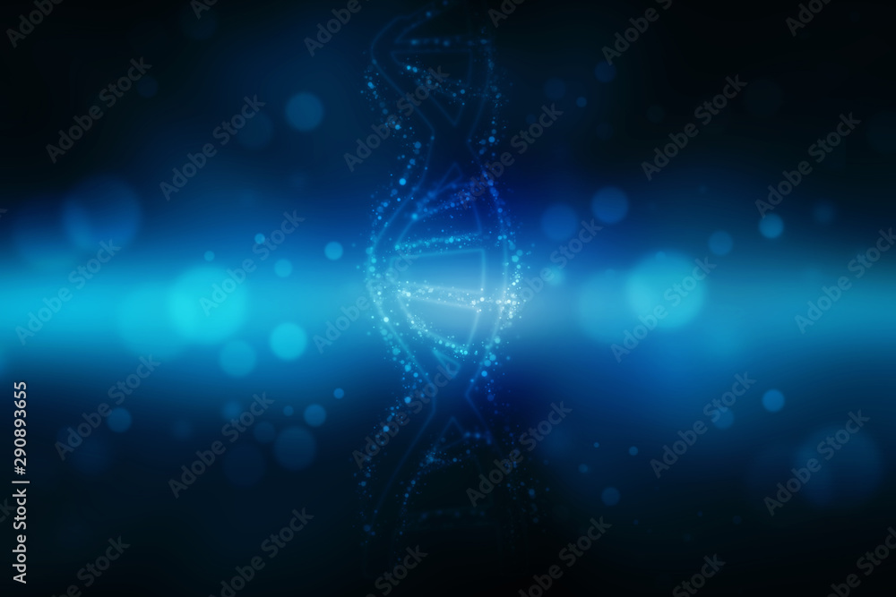 Obraz 2d render of dna structure, abstract background