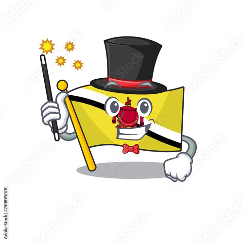 Magician flag brunei darussalam with the character