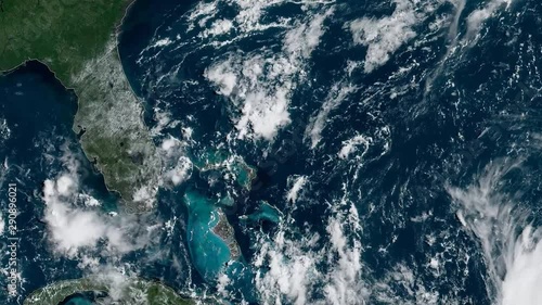 2019 Hurricane Dorian time lapse satellite imagery. Southeast USA Pass band GEOCOLOR  This work was created using data provided by NOAA / NESDIS / STAR which is not subject to copyright protection. photo