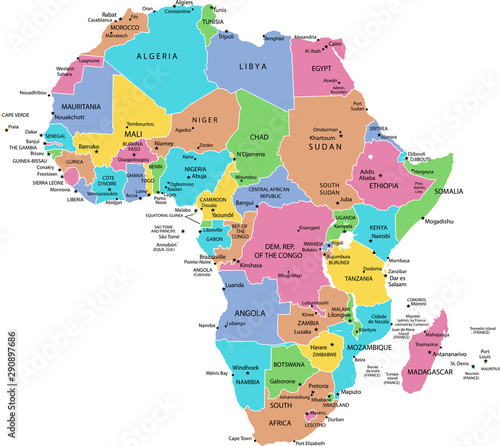 Canvas Print map of Africa