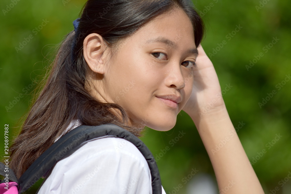 An A Female Student Resting An A Female Student Resting
