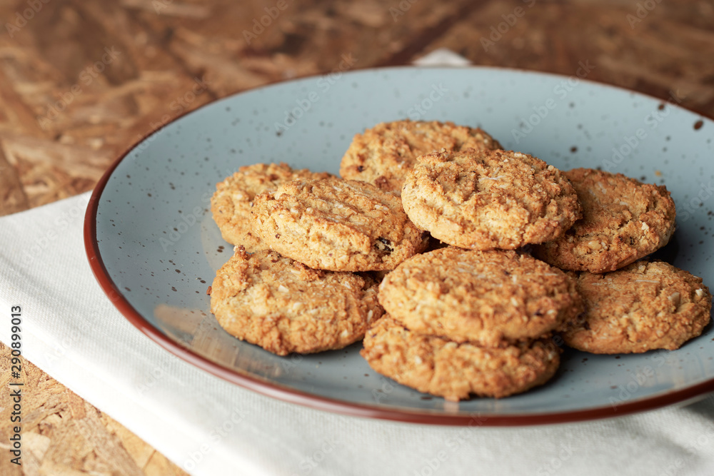 Fototapeta premium round oatmeal cookies