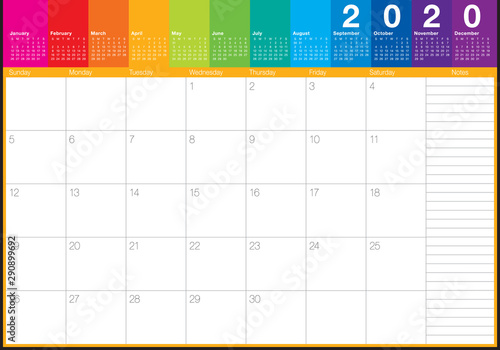 April 2020 desk calendar vector illustration