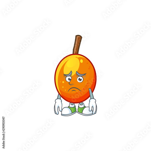 Afraid tropical jocote fruit cartoon for design photo