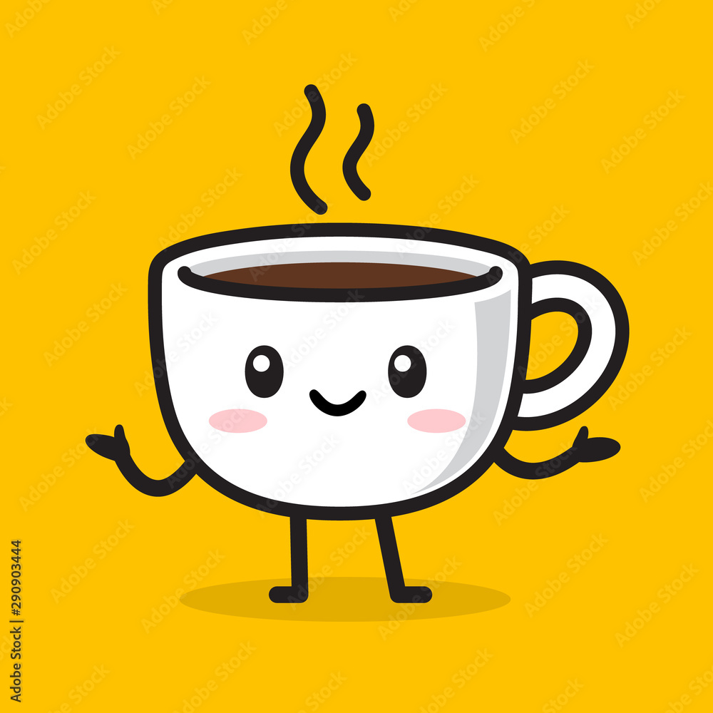 Premium Vector  A cute kawaii coffee cup character