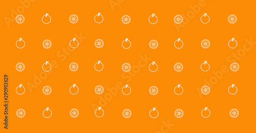 Orange fruit pattern background image  isolated on orange background 