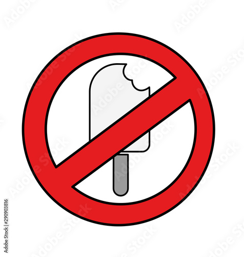 ice cream ban icon. flat design. vector illustration.