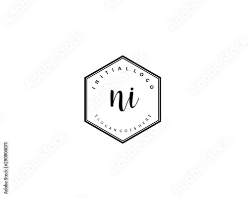 NI Initial letter logo template vector