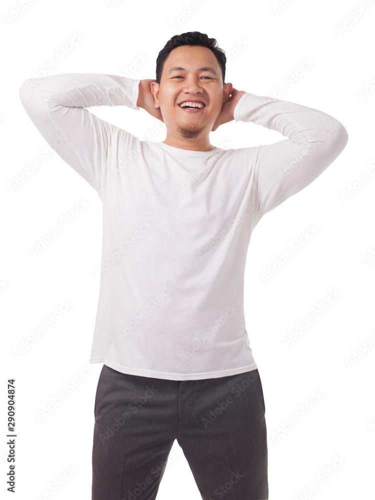 Attractive Asian Male Model Posing with White Shirt Attractive Asian Male Model Posing with White Shirt
