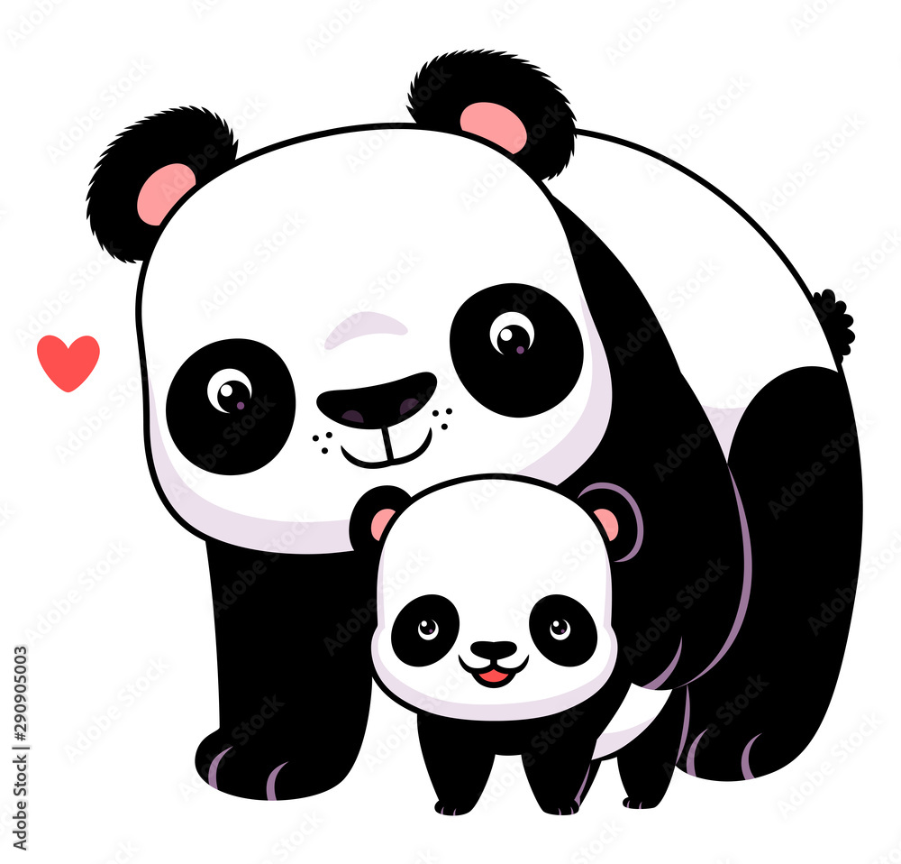 Obraz premium Panda and cub