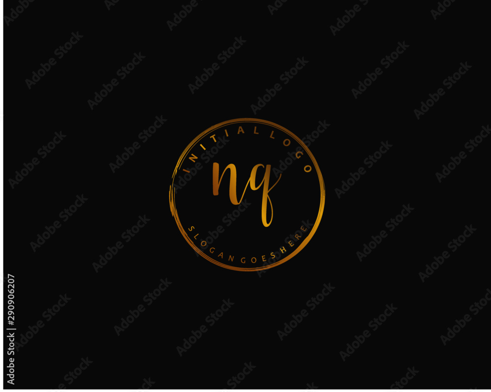 NQ Initial letter logo template vector NQ Initial letter logo template vector